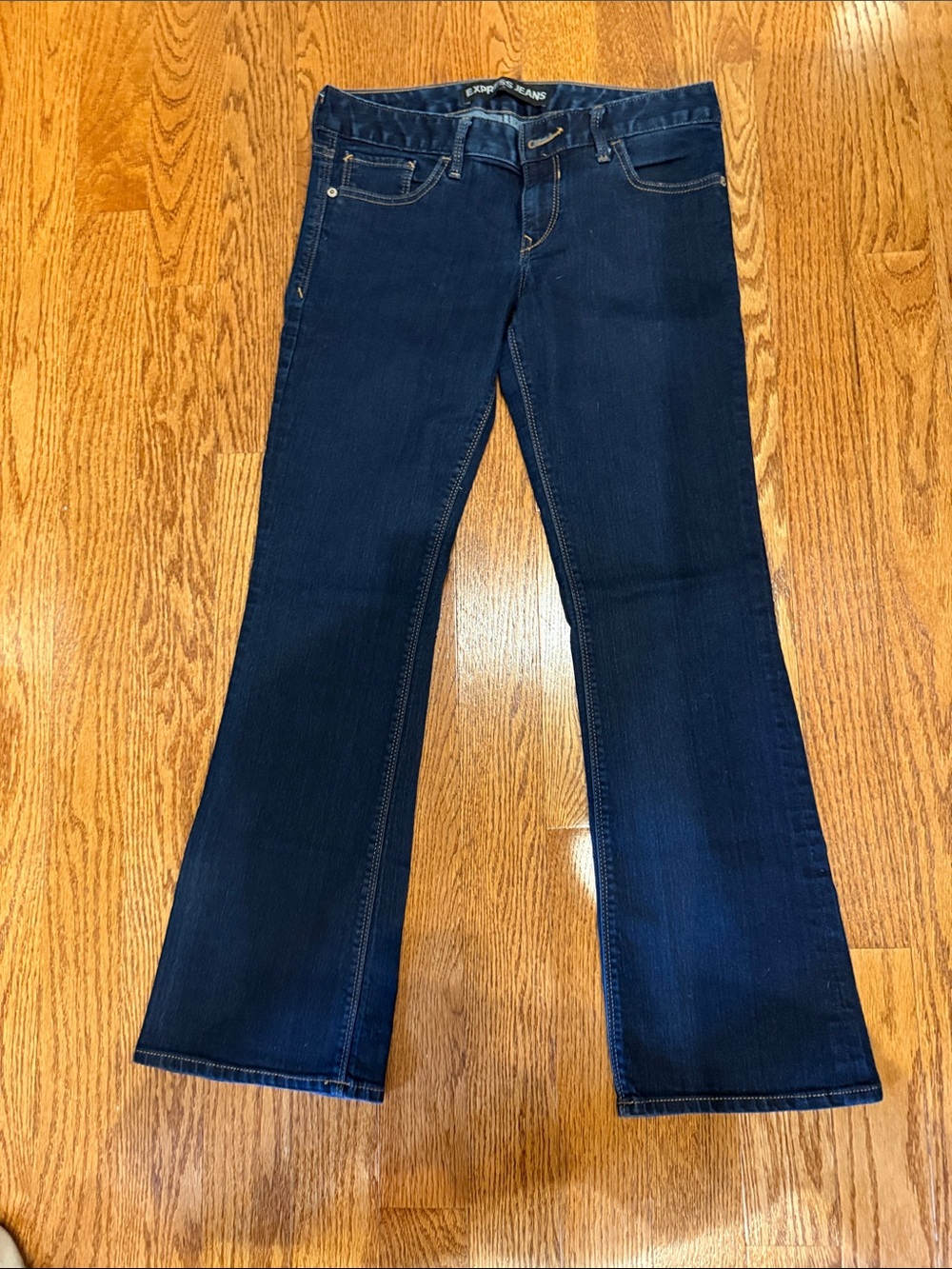 Express Women's Dark Blue Flare Jeans